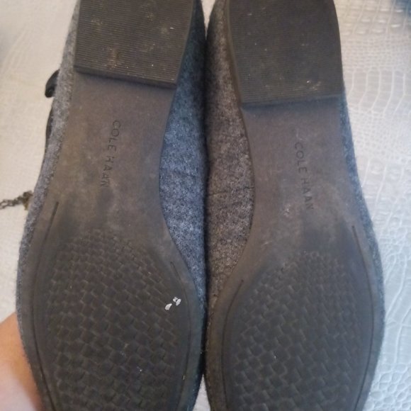 Cole Haan Gray Loafers with Gold Bow Detail - Picture 4 of 4